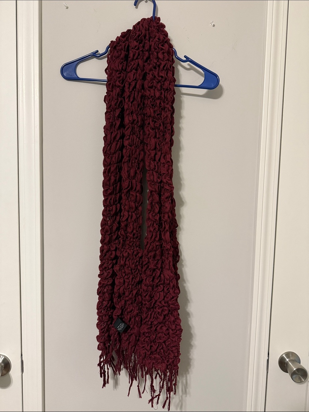 Burgundy Textured Knit Scarf